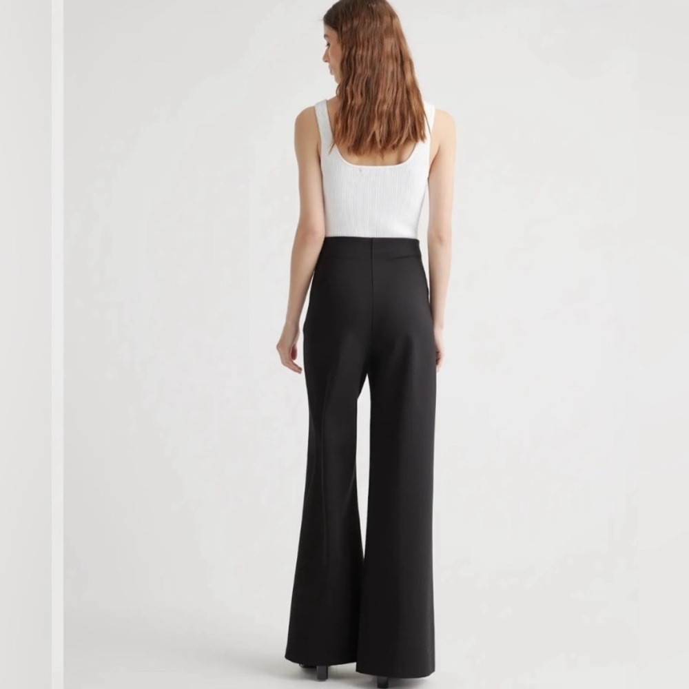 Ultra-Stretch Ponte Super Wide Leg Pants - Picture 4 of 15